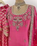 LATEST CHINON EMBROIDERY SEQUENCE MIRROR WORK TOP SHARARA WITH DUPATTA PARTY WEAR WHOLESALE PRICE ETHNIC GARMENT (7)