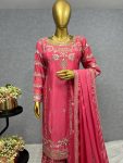 LATEST CHINON EMBROIDERY SEQUENCE MIRROR WORK TOP SHARARA WITH DUPATTA PARTY WEAR WHOLESALE PRICE ETHNIC GARMENT (7)