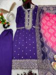 LATEST CHINON EMBROIDERY SEQUENCE TOP BOTTOM WITH DUPATTA PARTY WEAR WHOLESALE PRICE ETHNIC GARMENT (4)