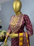 LATEST CHINON SILK DIGITAL PRINTED MIRROR DIAMOND WORK TOP SHARARA WITH DUPATTA PARTY WEAR WHOLESALE PRICE ETHNIC GARMENT (7)