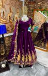 LATEST CHINON SILK EMBROIDERY SEQUENCE WORK GOWN BOTTOM WITH DUPATTA PARTY WEAR WHOLESALE PRICE ETHNIC GARMENT (9)