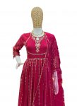LATEST GEORGETTE EMBROIDERY SEQUENCE WORK GOWN BOTTOM WITH DUPATTA PARTY WEAR WHOLESALE PRICE ETHNIC GARMENT (5)