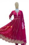 LATEST GEORGETTE EMBROIDERY SEQUENCE WORK GOWN BOTTOM WITH DUPATTA PARTY WEAR WHOLESALE PRICE ETHNIC GARMENT (5)