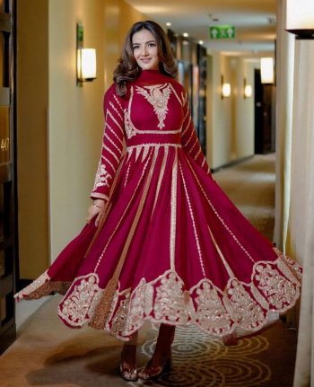 LATEST GEORGETTE EMBROIDERY SEQUENCE WORK GOWN BOTTOM WITH DUPATTA RANI