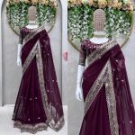 LATEST TABBY SILK THREAD SEQUENCE WORK SAREE WITH UNSTITCHED BLOUSE PARTY WEAR WHOLESALE PRICE ETHNIC GARMENT (12)