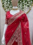 LATEST TABBY SILK THREAD SEQUENCE WORK SAREE WITH UNSTITCHED BLOUSE PARTY WEAR WHOLESALE PRICE ETHNIC GARMENT (7)