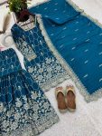 MOST PICKED CHINON SILK EMBROIDERY SEQUENCE WORK TOP SHARARA WITH DUPATTA PARTY WEAR WHOLESALE PRICE ETHNIC GARMENT (5)