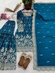 MOST PICKED CHINON SILK EMBROIDERY SEQUENCE WORK TOP SHARARA WITH DUPATTA PARTY WEAR WHOLESALE PRICE ETHNIC GARMENT (5)