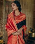NEW ARRIVAL BANARASI SILK GOLD ZARI WEAVING WORK SAREE WITH UNSTITCHED BLOUSE FESTIVAL WEAR WHOLESALE PRICE ETHNIC GARMENT (6)