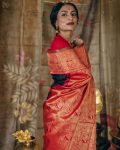 NEW ARRIVAL BANARASI SILK GOLD ZARI WEAVING WORK SAREE WITH UNSTITCHED BLOUSE FESTIVAL WEAR WHOLESALE PRICE ETHNIC GARMENT (6)