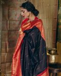 NEW ARRIVAL BANARASI SILK GOLD ZARI WEAVING WORK SAREE WITH UNSTITCHED BLOUSE FESTIVAL WEAR WHOLESALE PRICE ETHNIC GARMENT (6)
