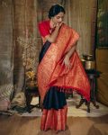 NEW ARRIVAL BANARASI SILK GOLD ZARI WEAVING WORK SAREE WITH UNSTITCHED BLOUSE FESTIVAL WEAR WHOLESALE PRICE ETHNIC GARMENT (6)