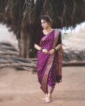 NEW ARRIVAL BANARASI SOFT SILK WEAVING WORK SAREE WITH UNSTITCHED BLOUSE PARTY WEAR WHOLESALE PRICE ETHNIC GARMENT (2)