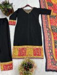 NEW ARRIVAL CHINON EMBROIDERY SEQUENCE PRINTED TOP BOTTOM WITH DUPATTA PARTY WEAR WHOLESALE PRICE ETHNIC GARMENT (3)