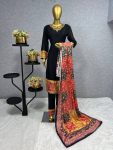 NEW ARRIVAL CHINON EMBROIDERY SEQUENCE PRINTED TOP BOTTOM WITH DUPATTA PARTY WEAR WHOLESALE PRICE ETHNIC GARMENT (3)