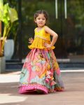 NEW ARRIVAL CHINON SILK EMBROIDERY PRINTED KID’S LEHENGA WITH CHOLI PARTY WEAR WHOLESALE PRICE ETHNIC GARMENT (3)