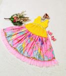 NEW ARRIVAL CHINON SILK EMBROIDERY PRINTED KID’S LEHENGA WITH CHOLI PARTY WEAR WHOLESALE PRICE ETHNIC GARMENT (3)