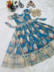 NEW ARRIVAL GEORGETTE DIGITAL PRINTED KID’S WEAR GOWN WITH DUPATTA AND BELT PARTY WEAR WHOLESALE PRICE ETHNIC GARMENT (11)