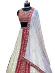 NEW ARRIVAL GEORGETTE EMBROIDERY SEQUENCE WORK LEHENGA CHOLI WITH DUPATTA PARTY WEAR WHOLESALE PRICE ETHNIC GARMENT (3)