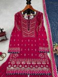 NEW ARRIVAL GEORGETTE THREAD WITH SEQUENCE WORK TOP SHARARA WITH DUPATTA PARTY WEAR WHOLESALE PRICE ETHNIC GARMENT (4)