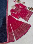 NEW ARRIVAL GEORGETTE THREAD WITH SEQUENCE WORK TOP SHARARA WITH DUPATTA PARTY WEAR WHOLESALE PRICE ETHNIC GARMENT (4)