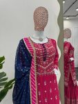 NEW ARRIVAL GEORGETTE THREAD WITH SEQUENCE WORK TOP SHARARA WITH DUPATTA PARTY WEAR WHOLESALE PRICE ETHNIC GARMENT (4)