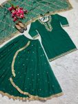 RICH LOOK GEORGETTE EMBROIDERY AND SEQUENCE WORK TOP LEHENGA WITH DUPATTA FESTIVAL WEAR WHOLESALE PRICE ETHNIC GARMENT (16)