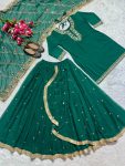 RICH LOOK GEORGETTE EMBROIDERY AND SEQUENCE WORK TOP LEHENGA WITH DUPATTA FESTIVAL WEAR WHOLESALE PRICE ETHNIC GARMENT (16)