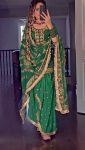 RICH LOOK GEORGETTE EMBROIDERY AND SEQUENCE WORK TOP LEHENGA WITH DUPATTA GREEN