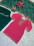 RICH LOOK GEORGETTE EMBROIDERY AND SEQUENCE WORK TOP LEHENGA WITH DUPATTA FESTIVAL WEAR WHOLESALE PRICE ETHNIC GARMENT (15)