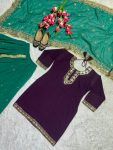 RICH LOOK GEORGETTE EMBROIDERY AND SEQUENCE WORK TOP LEHENGA WITH DUPATTA PARTY WEAR WHOLESALE PRICE ETHNIC GARMENT (2)