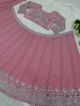 RICH LOOK GEORGETTE EMBROIDERY SEQUENCE WORK LEHENGA CHOLI WITH DUPATTA FESTIVAL WEAR WHOLESALE PRICE ETHNIC GARMENT (3)