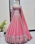 RICH LOOK GEORGETTE EMBROIDERY SEQUENCE WORK LEHENGA CHOLI WITH DUPATTA FESTIVAL WEAR WHOLESALE PRICE ETHNIC GARMENT (3)