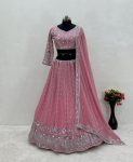 RICH LOOK GEORGETTE EMBROIDERY SEQUENCE WORK LEHENGA CHOLI WITH DUPATTA FESTIVAL WEAR WHOLESALE PRICE ETHNIC GARMENT (3)