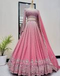 RICH LOOK GEORGETTE EMBROIDERY SEQUENCE WORK LEHENGA CHOLI WITH DUPATTA FESTIVAL WEAR WHOLESALE PRICE ETHNIC GARMENT (3)