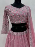 RICH LOOK GEORGETTE EMBROIDERY SEQUENCE WORK LEHENGA CHOLI WITH DUPATTA FESTIVAL WEAR WHOLESALE PRICE ETHNIC GARMENT (3)