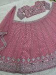 RICH LOOK GEORGETTE EMBROIDERY SEQUENCE WORK LEHENGA CHOLI WITH DUPATTA FESTIVAL WEAR WHOLESALE PRICE ETHNIC GARMENT (3)