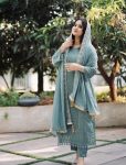RICH LOOK GEORGETTE EMBROIDERY SEQUENCE WORK TOP PANT WITH DUPATTA FESTIVAL WEAR WHOLESALE PRICE ETHNIC GARMENT (36)