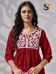 RICH LOOK RAYON EMBROIDERY WORK ONLY KURTI DAILY WEAR WHOLESALE PRICE ETHNIC GARMENT (2)