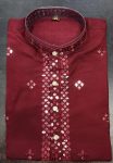 RICH LOOK SILK EMBROIDERY SEQUENCE WORK MENS KURTA PAJAMA FESTIVAL WEAR WHOLESALE PRICE ETHNIC GARMENT (5)