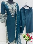 RICH LOOK SILK SEQUENCE WITH HAND WORK TOP PANT WITH DUPATTA FESTIVAL WEAR WHOLESALE PRICE ETHNIC GARMENT (6)