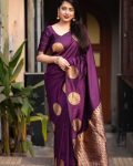 TRADITIONAL BANARASI SILK GOLD ZARI WEAVING WORK SAREE WITH UNSTITCHED BLOUSE PARTI WEAR WHOLESALE PRICE ETHNIC GARMENT (29)