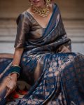 TRADITIONAL BANARASI SOFT SILK WEAVING WORK SAREE WITH UNSTITCHED BLOUSE PARTY WEAR WHOLESALE PRICE ETHNIC GARMENT (4)