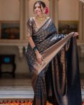 TRADITIONAL BANARASI SOFT SILK WEAVING WORK SAREE WITH UNSTITCHED BLOUSE PARTY WEAR WHOLESALE PRICE ETHNIC GARMENT (4)