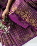 TRADITIONAL BANARASI SOFT SILK ZARI WEAVING WORK SAREE WITH UNSTITCHED BLOUSE PARTY WEAR WHOLESALE PRICE ETHNIC GARMENT (5)