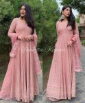 TRADITIONAL GEORGETTE EMBROIDERY SEQUECE WORK GOWN PALAZZO WITH DUPATTA PARTY WEAR WHOLESALE PRICE ETHNIC GARMENT (4)