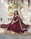 TRADITIONAL GEORGETTE EMBROIDERY SEQUENCE WORK GOWN BOTTOM WITH DUPATTA PARTY WEAR WHOLESALE PRICE ETHNIC GARMENT (3)