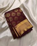 TRENDING BANARASI SOFT SILK GOLDEN WEAVING WORK SAREE WITH UNSTITCHED BLOUSE PARTY WEAR WHOLESALE PRICE ETHNIC GARMENT (4)