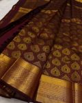 TRENDING BANARASI SOFT SILK GOLDEN WEAVING WORK SAREE WITH UNSTITCHED BLOUSE PARTY WEAR WHOLESALE PRICE ETHNIC GARMENT (4)