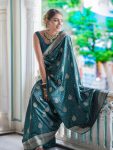 TRENDING BANARASI SOFT SILK WEAVING WORK SAREE WITH UNSTITCHED BLOUSE PARTY WEAR WHOLESALE PRICE ETHNIC GARMENT (10)